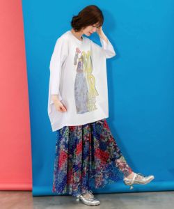 152709：ネコ花・ヒョウ柄 2柄展開チュールスカートの通販-ScoLar
