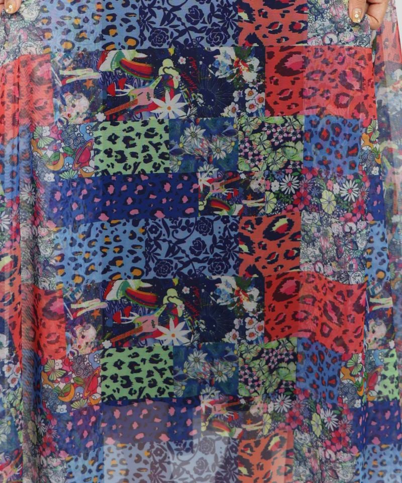 ネコ花・ヒョウ柄 2柄展開チュールスカート-13