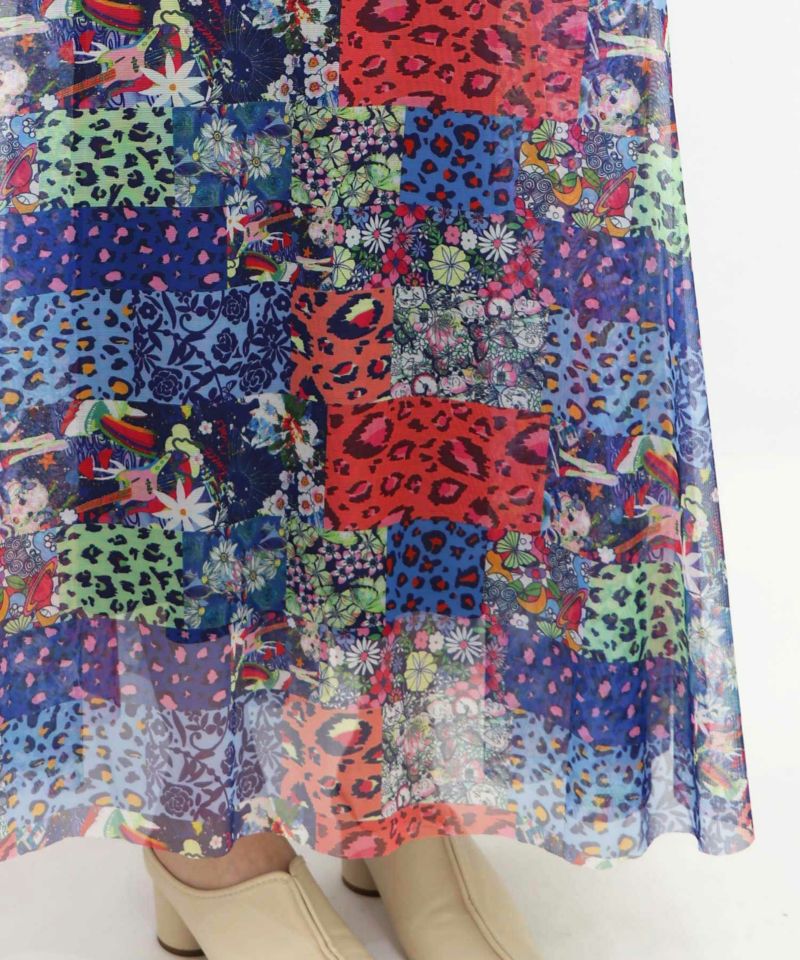 ネコ花・ヒョウ柄 2柄展開チュールスカート-20