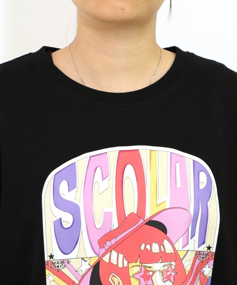 キノコ柄とアニメ風女の子チュール重ねTシャツ-20