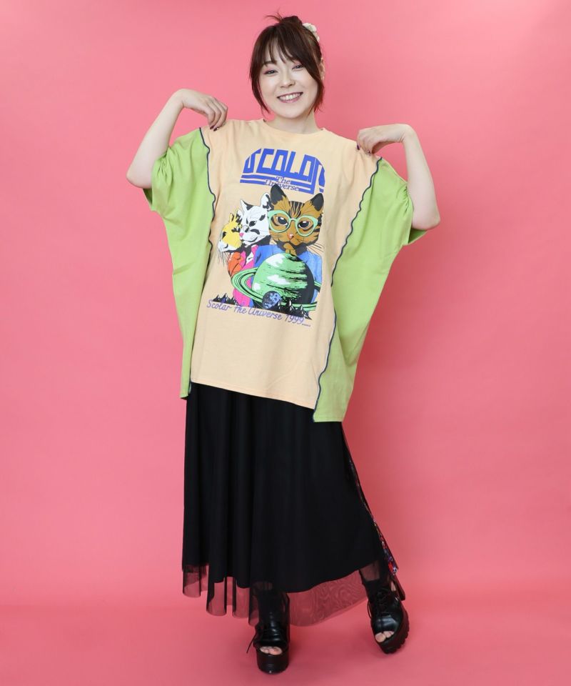 サイド切替POP柄チュールスカート-26
