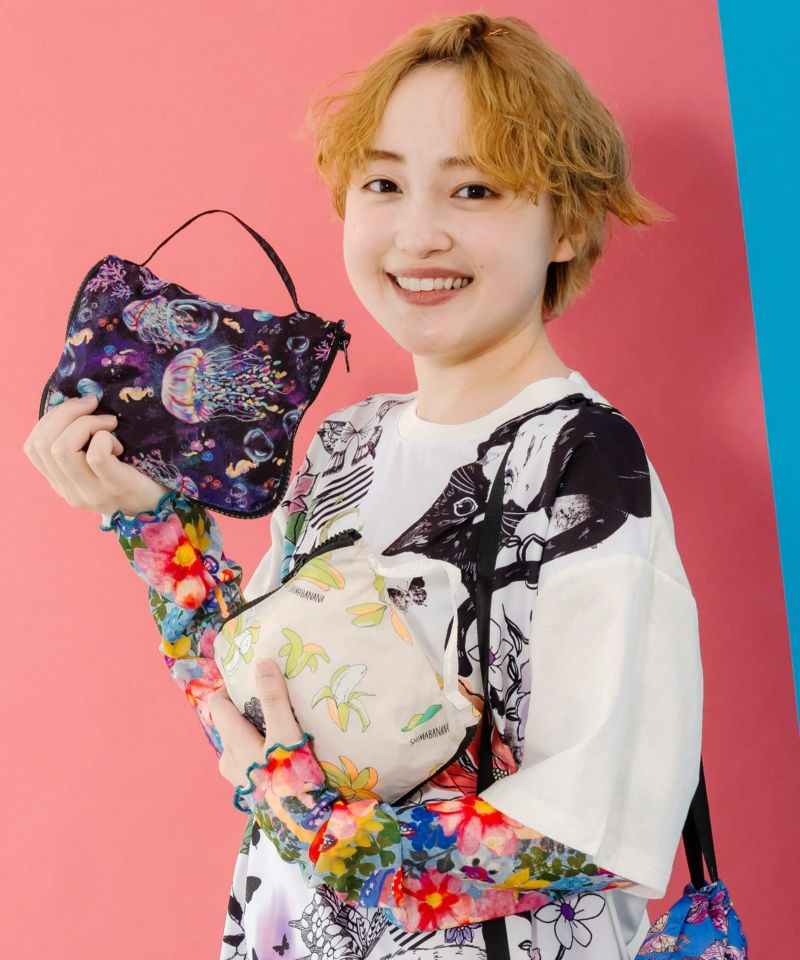 バナナ・蝶・くらげ 3柄展開パッカブルナップサック-2