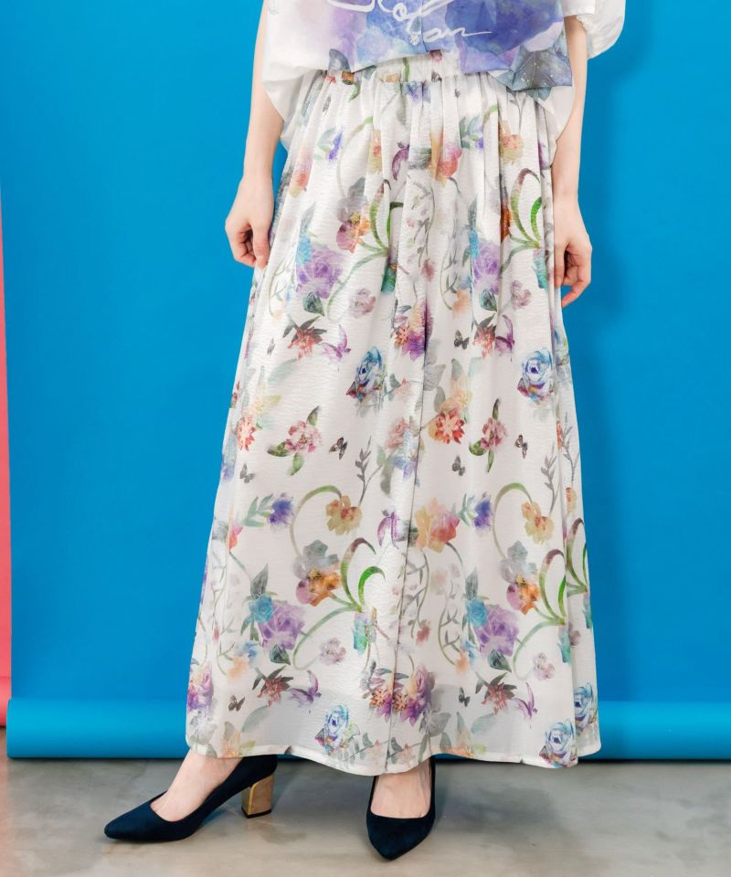 花柄シャイニーシアーパンツ-1