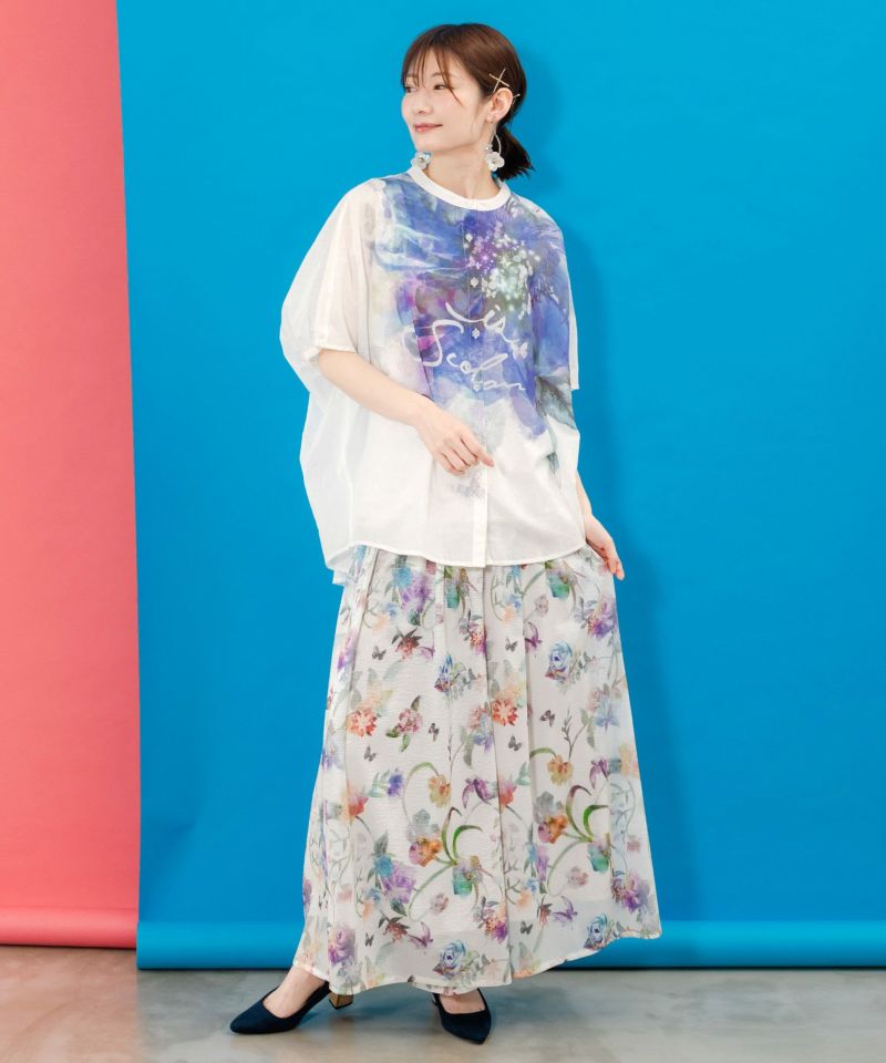 花柄シャイニーシアーパンツ-2