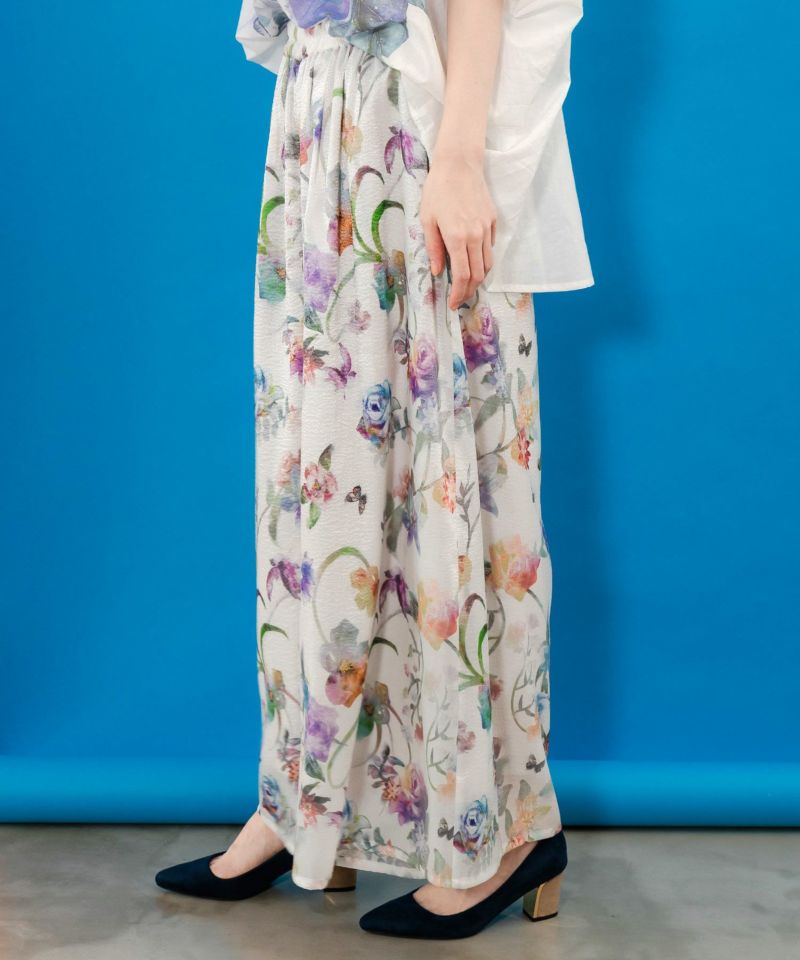 花柄シャイニーシアーパンツ-3