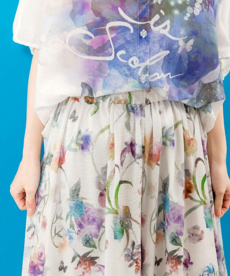 花柄シャイニーシアーパンツ-5
