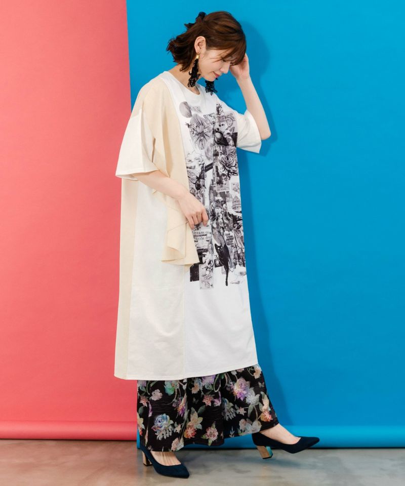 花柄シャイニーシアーパンツ-6