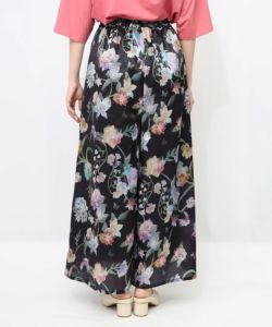 スカラー　552256：花柄シャイニーシアーパンツ 552256：花柄シャイニーシアーパンツの通販-ScoLar