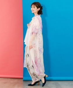 【 】白と青の花柄ミディ丈シャツワンピース antiqua シャツワンピース 花柄シャツワンピース : ZOZOTOWN