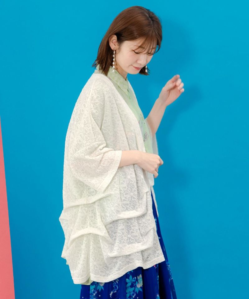 552248：花ジャガードカーディガンの通販-ScoLar