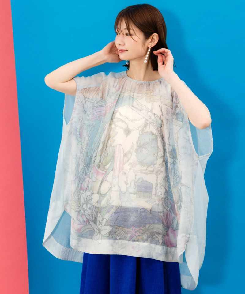 マーメイドのお部屋柄 シアーチュニック-1