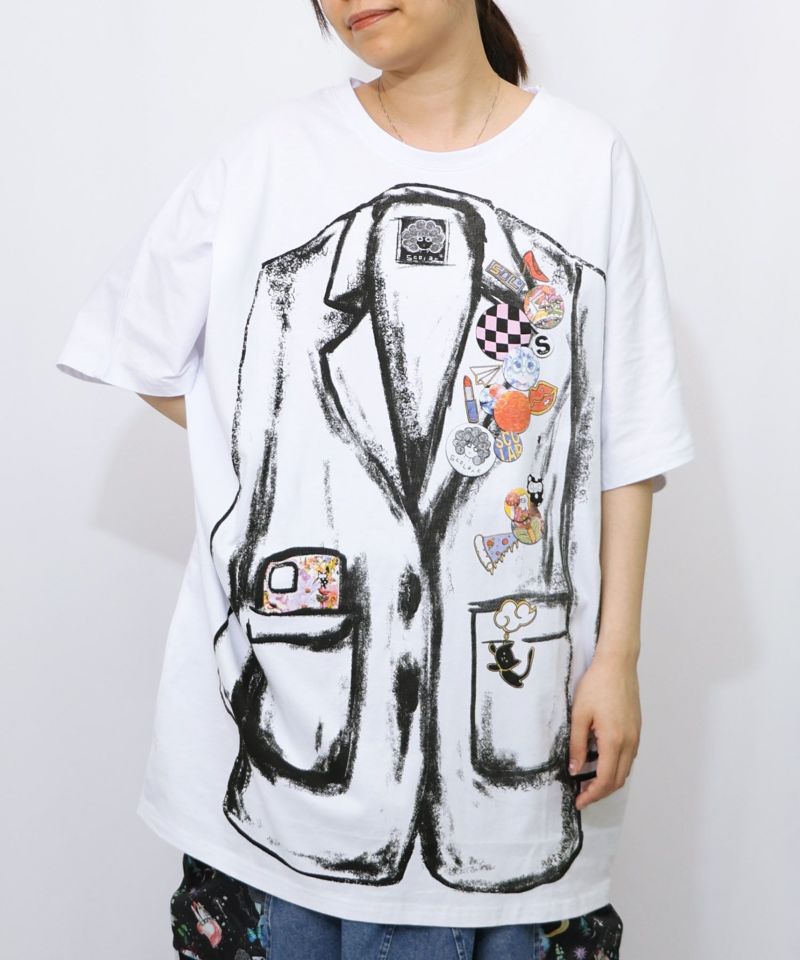 ジャケットトリックアート柄 バッヂ付きチュニック-9