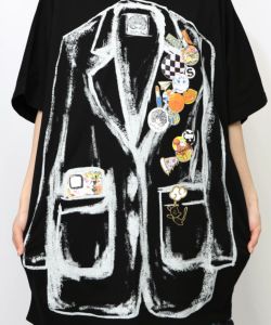 ジャケットトリックアート柄 バッヂ付きチュニック-16