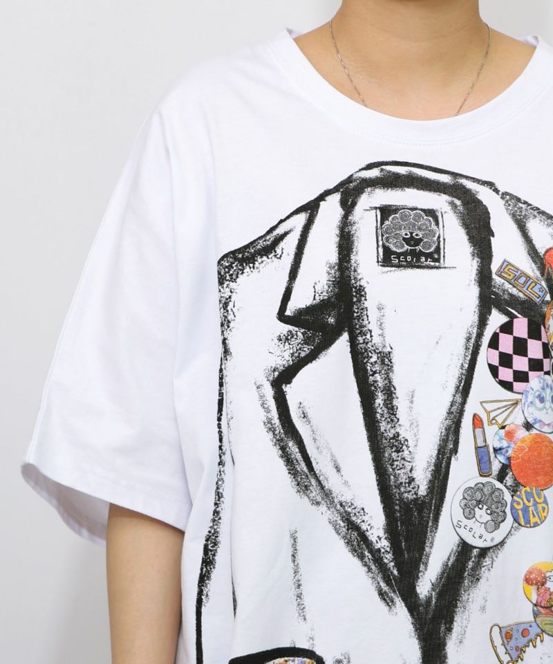 ジャケットトリックアート柄 バッヂ付きチュニック-27
