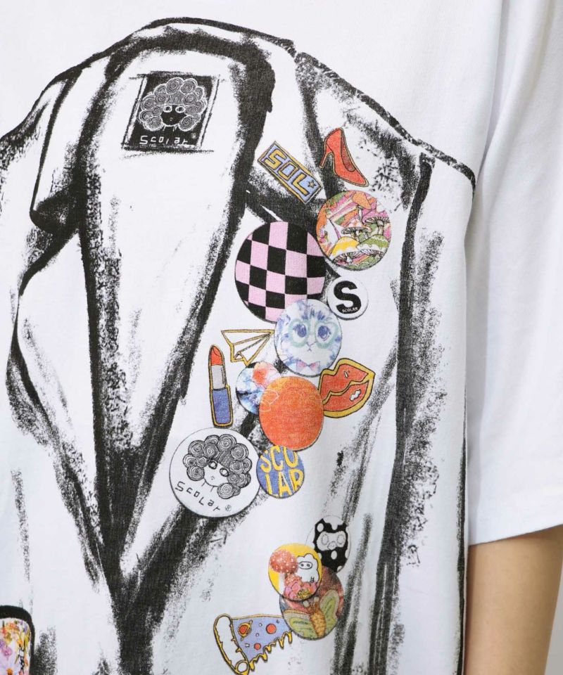 ジャケットトリックアート柄 バッヂ付きチュニック-30
