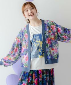 152700：花・ヒョウ柄 2柄展開レースカーディガンの通販-ScoLar