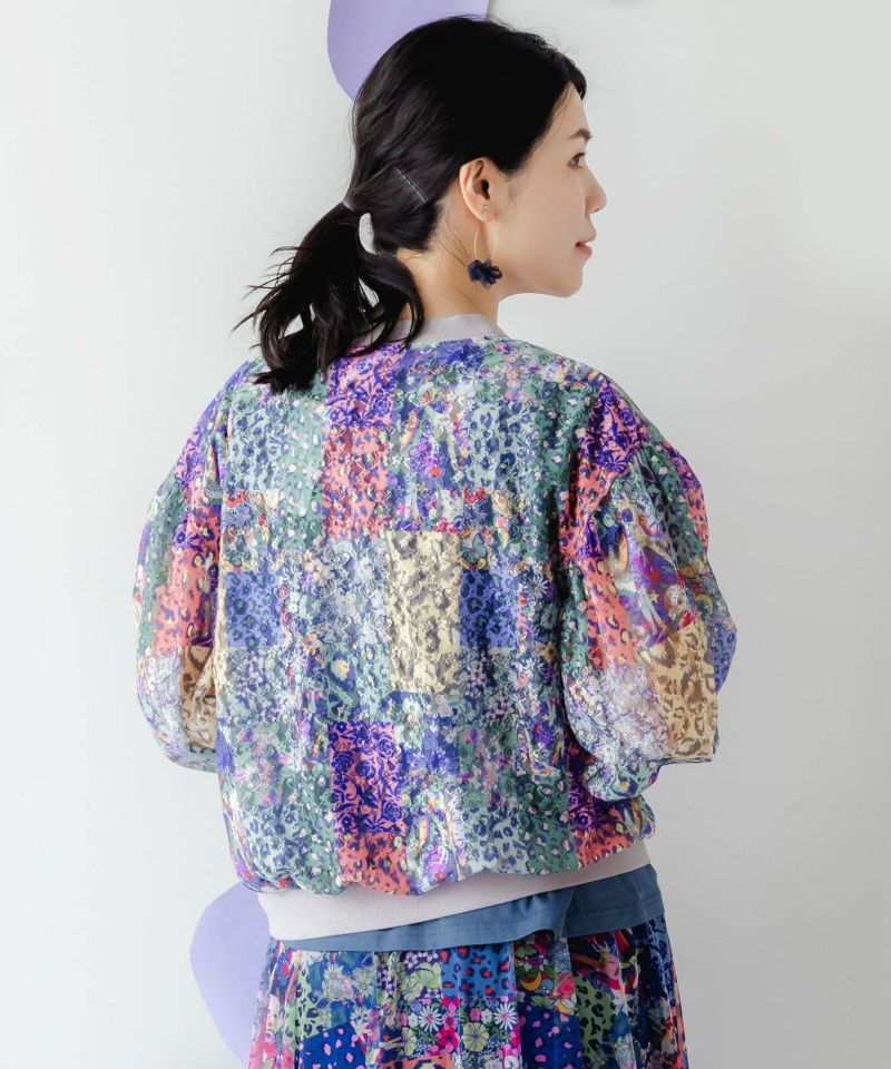 憧れ 152700：花・ヒョウ柄 2柄展開レースカーディガンの通販-ScoLar トップス