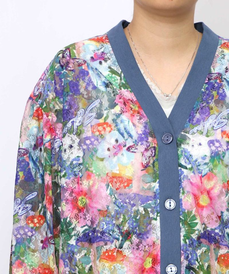 高い信頼 厚い信頼 152700：花・ヒョウ柄 2柄展開レースカーディガンの通販-ScoLar トップス
