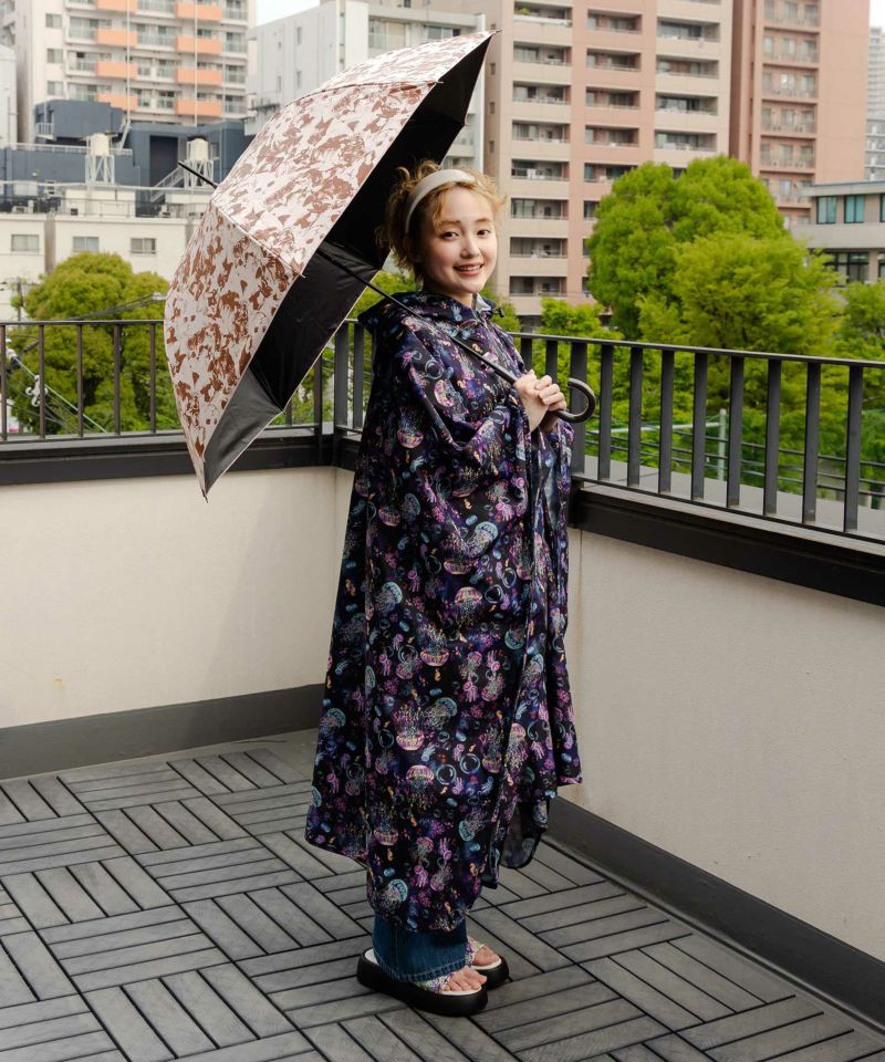 バナナ・蝶・くらげ 3柄展開レインポンチョ-4