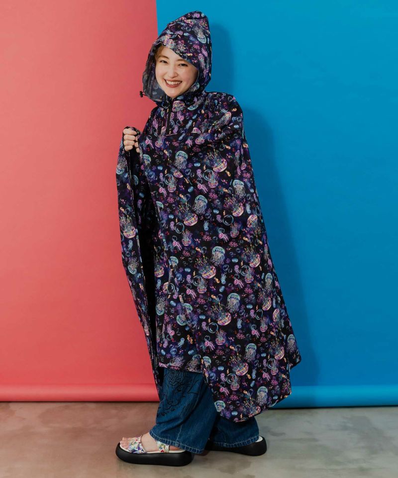 バナナ・蝶・くらげ 3柄展開レインポンチョ-7
