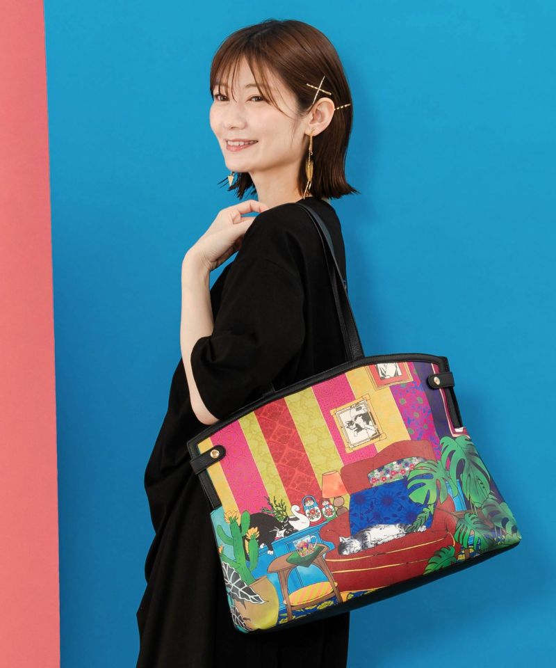 くじら・スカラールーム柄 2柄展開トートバッグ-1