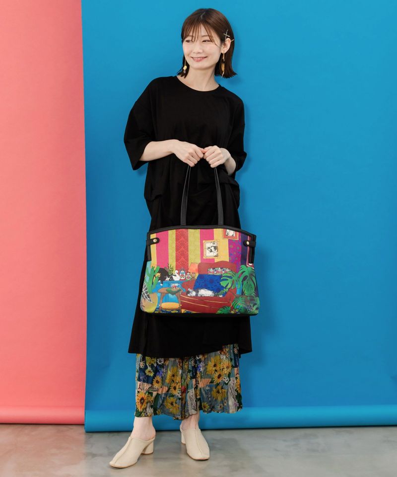 652447：くじら・スカラールーム柄 2柄展開トートバッグの通販