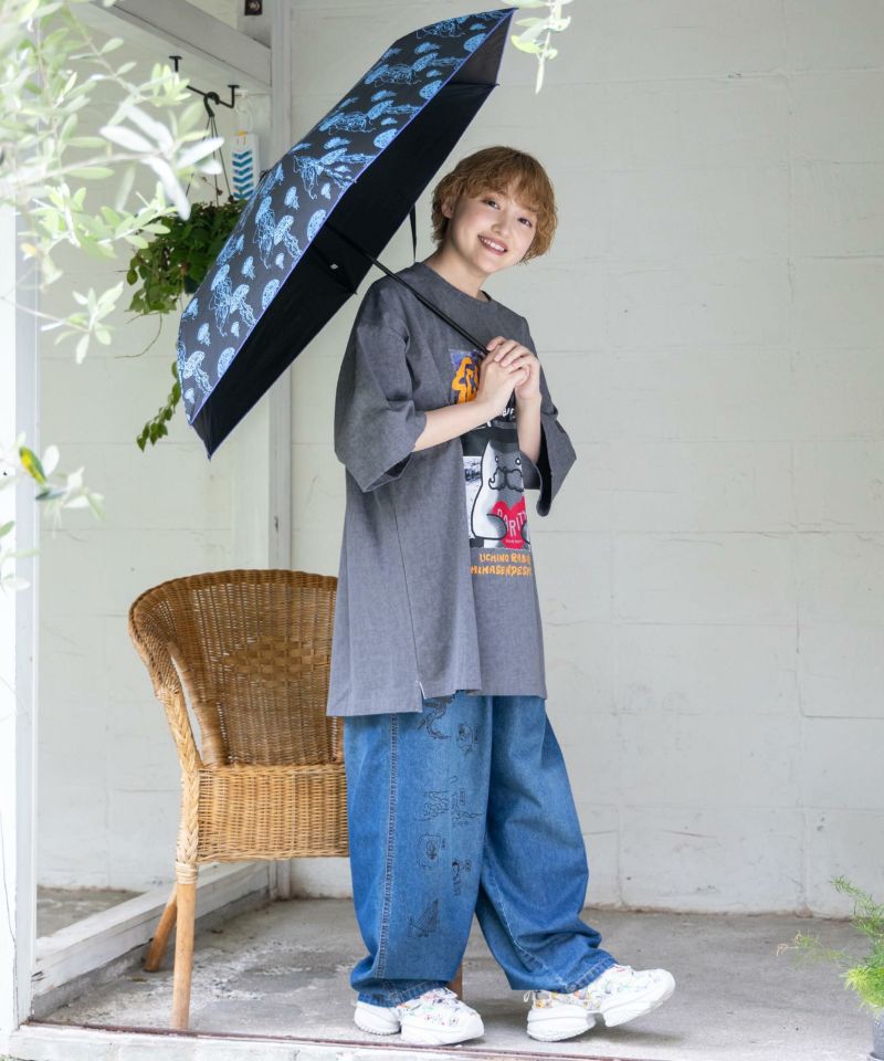 クラゲ柄 晴雨兼用UVカット折り畳み傘-5