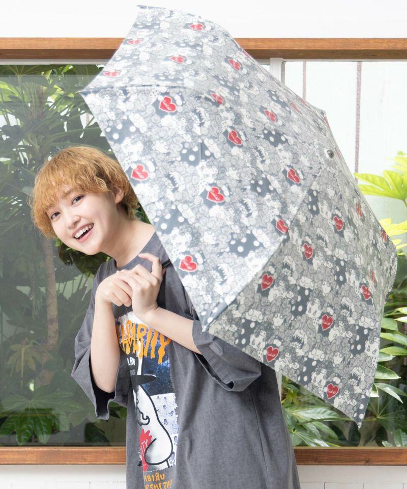 スカラーちゃん総柄 晴雨兼用UVカット折り畳み傘-1
