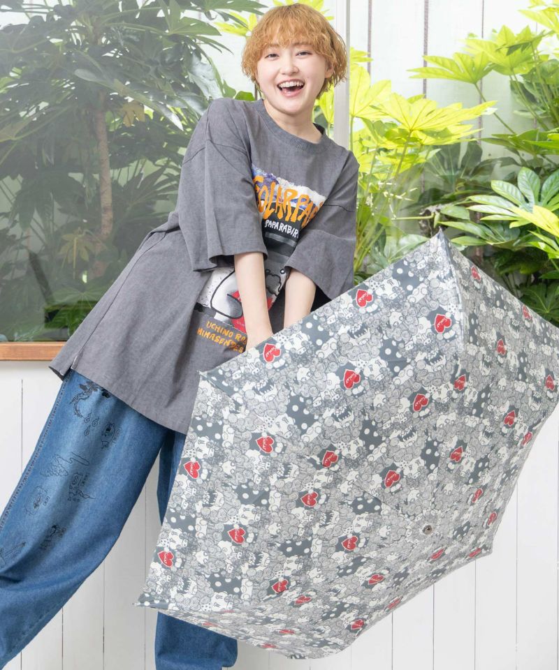 スカラーちゃん総柄 晴雨兼用UVカット折り畳み傘-2