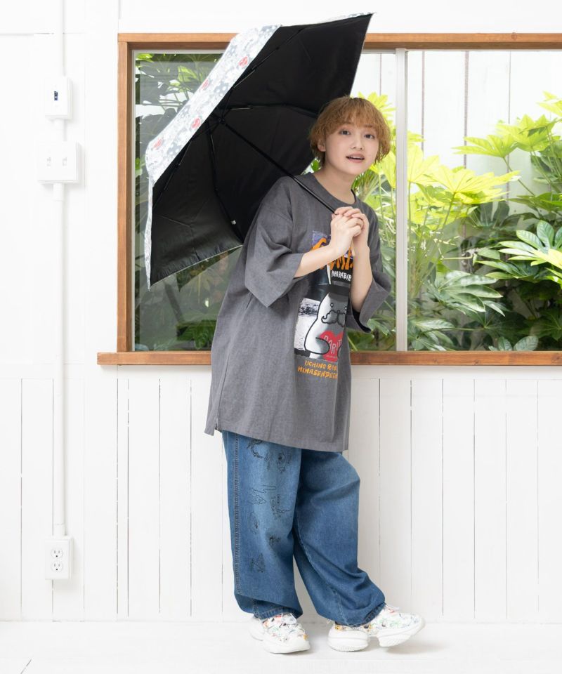 スカラーちゃん総柄 晴雨兼用UVカット折り畳み傘-3