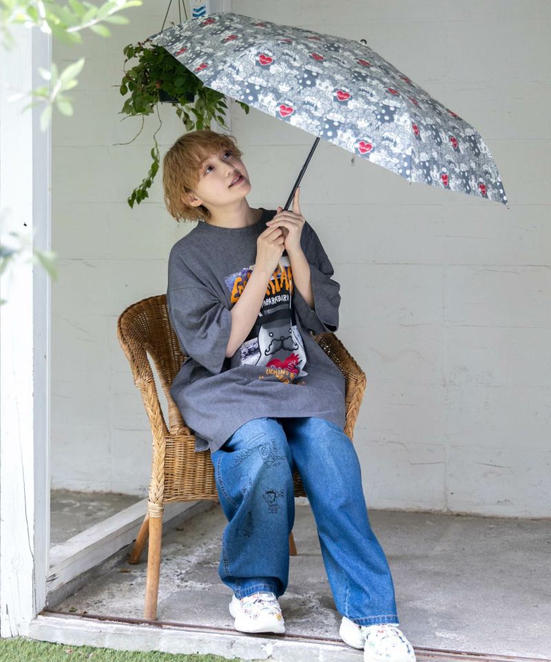 スカラーちゃん総柄 晴雨兼用UVカット折り畳み傘-8