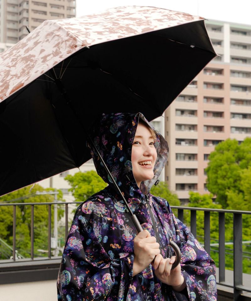 猫ちゃんいっぱい柄 晴雨兼用UVカット傘-3