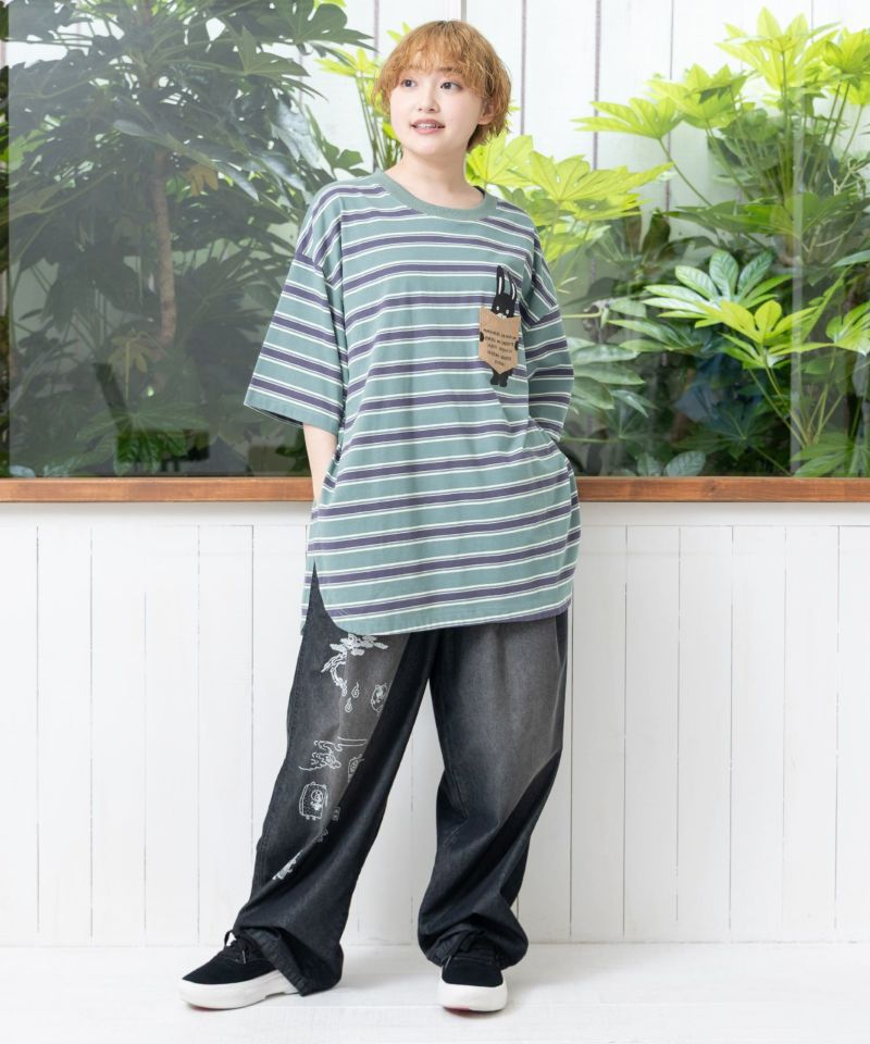 子探しパパラビル ボーダーTシャツ-2