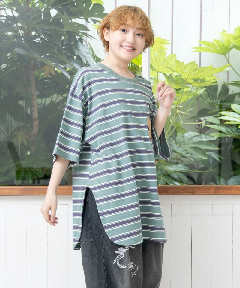 子探しパパラビル ボーダーTシャツ-4