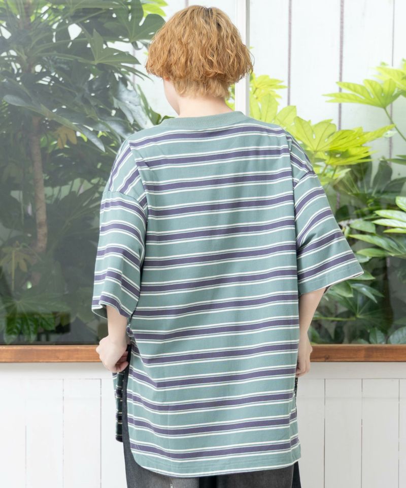 子探しパパラビル ボーダーTシャツ-5