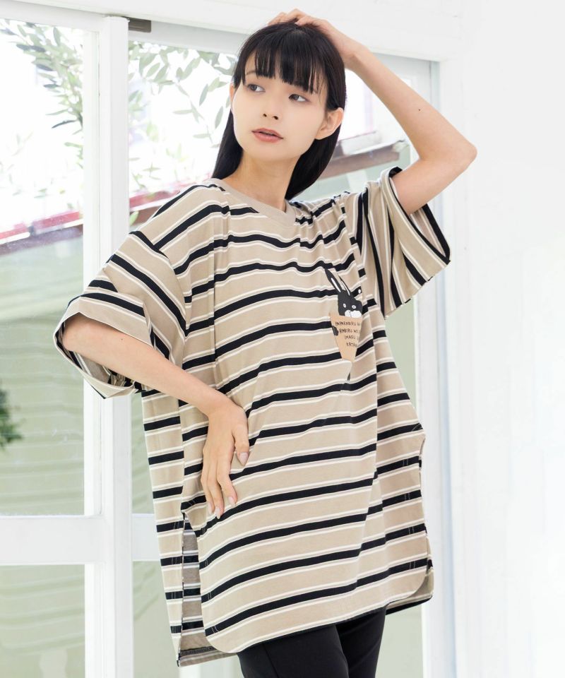 子探しパパラビル ボーダーTシャツ-20