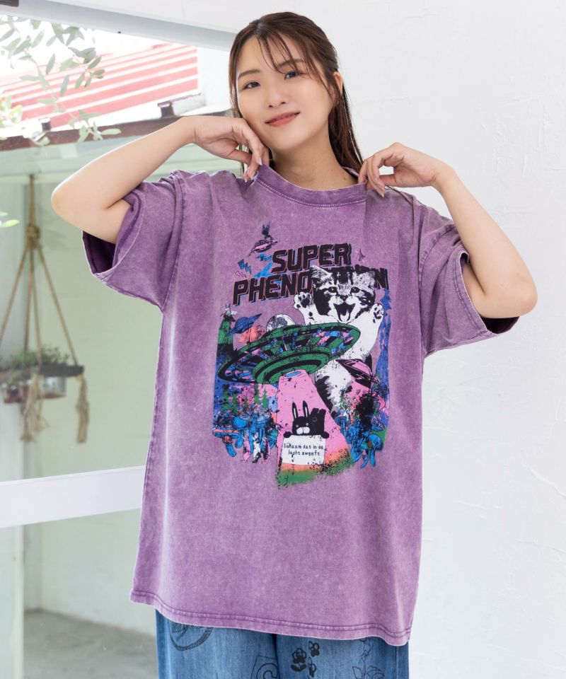 カオス柄ピグメントTシャツ-1