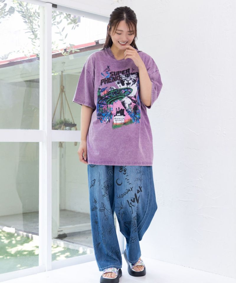 カオス柄ピグメントTシャツ-2