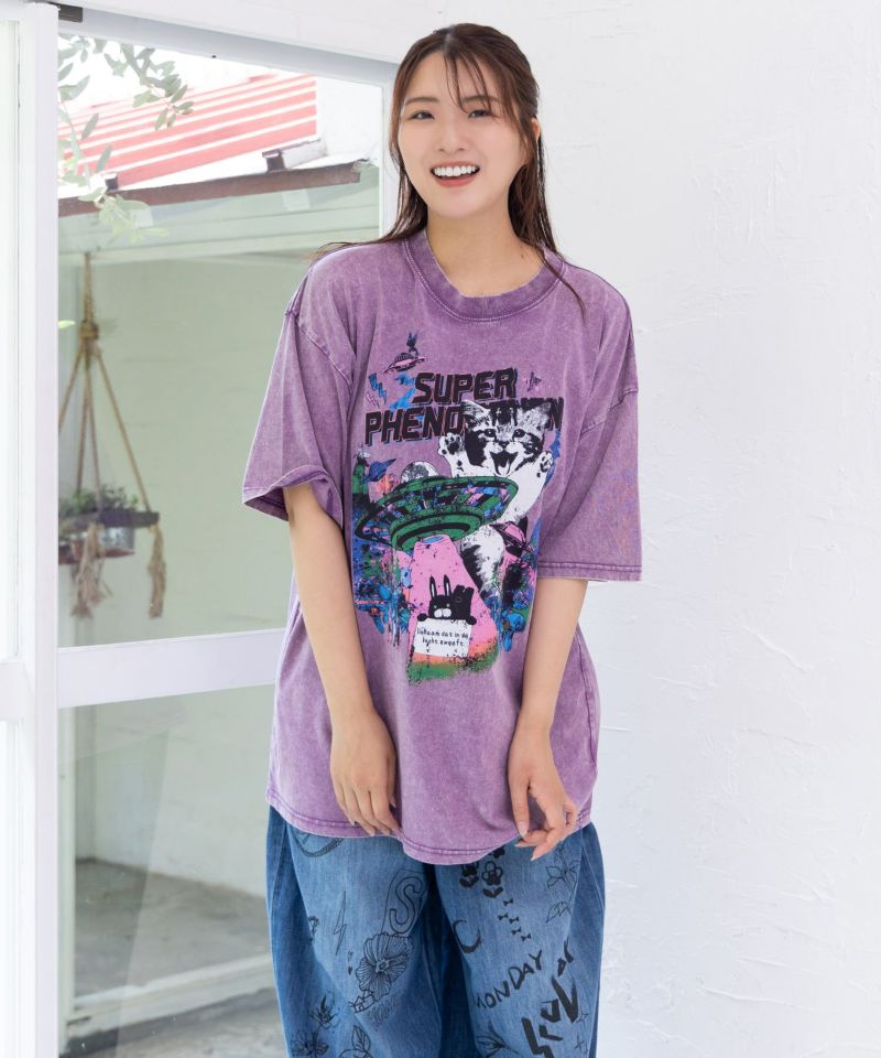 カオス柄ピグメントTシャツ-6