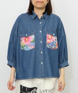 新品 SURFBLADE Uni1838　デニム迷彩柄　5枚限定シリーズ 完売品 152698：花柄ポケット付 デニムシャツの通販-ScoLar
