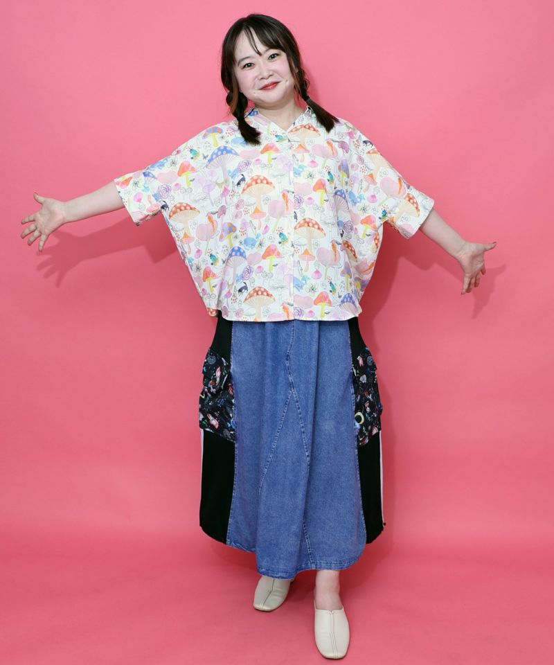 キノコ・POP・イチゴ柄 3柄展開シャツ-19
