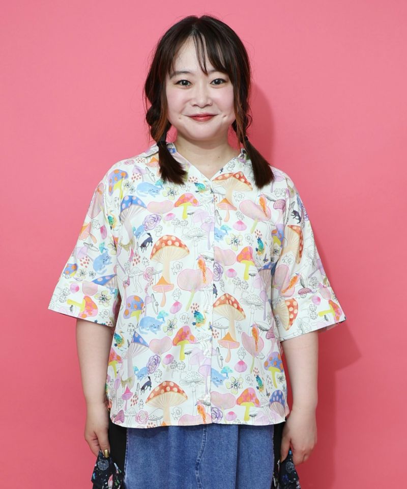キノコ・POP・イチゴ柄 3柄展開シャツ-20
