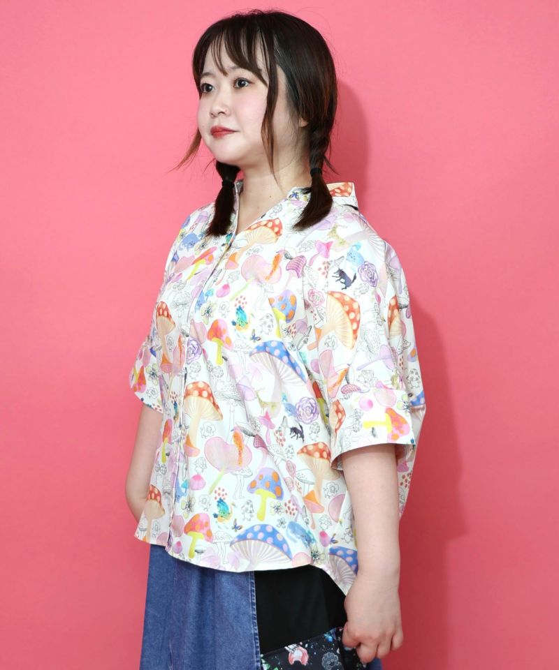キノコ・POP・イチゴ柄 3柄展開シャツ-21