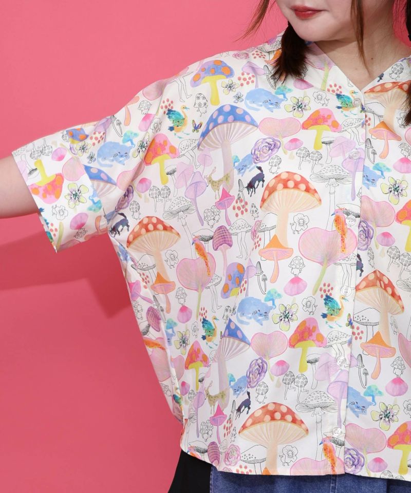 キノコ・POP・イチゴ柄 3柄展開シャツ-23