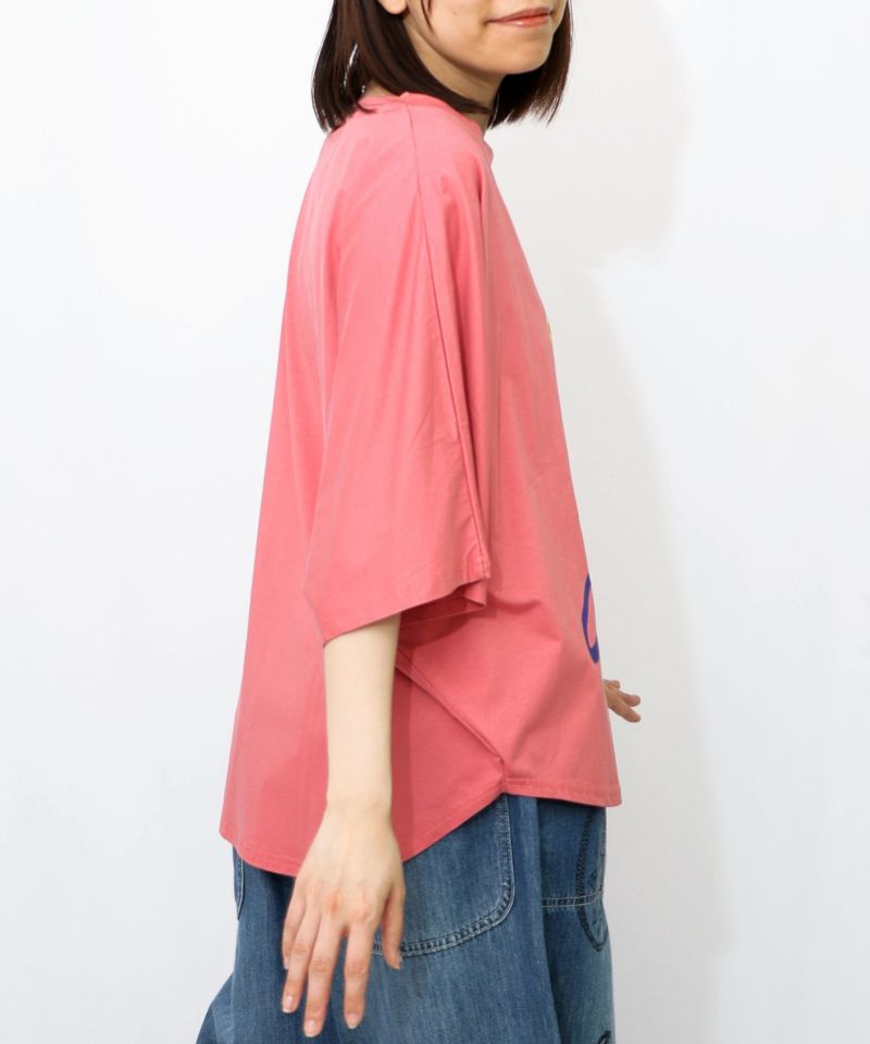 ネコ花キノコ柄 接触冷感Tシャツ-13