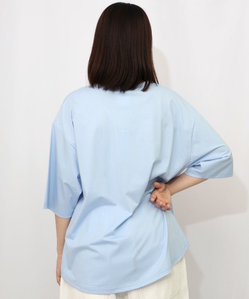 ネコ花キノコ柄 接触冷感Tシャツ-18