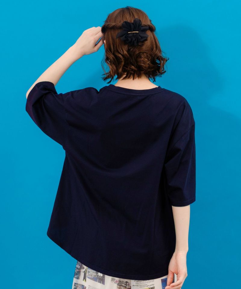 ネコ花キノコ柄 接触冷感Tシャツ-26