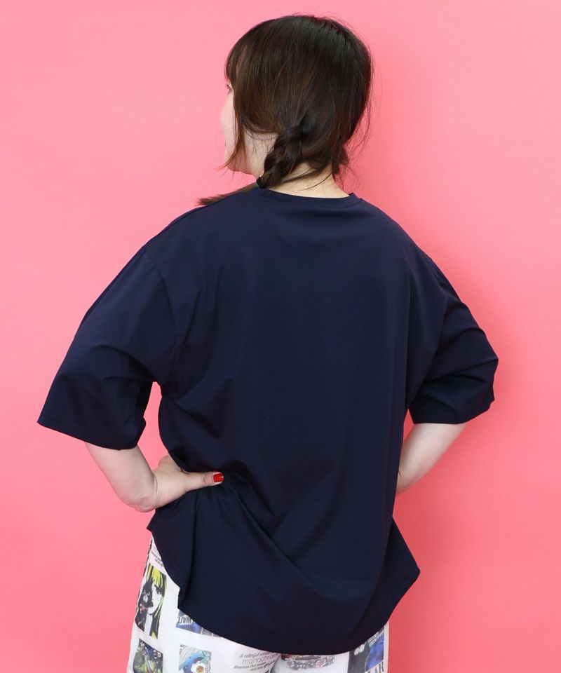 コラージュ柄 接触冷感Tシャツ-5