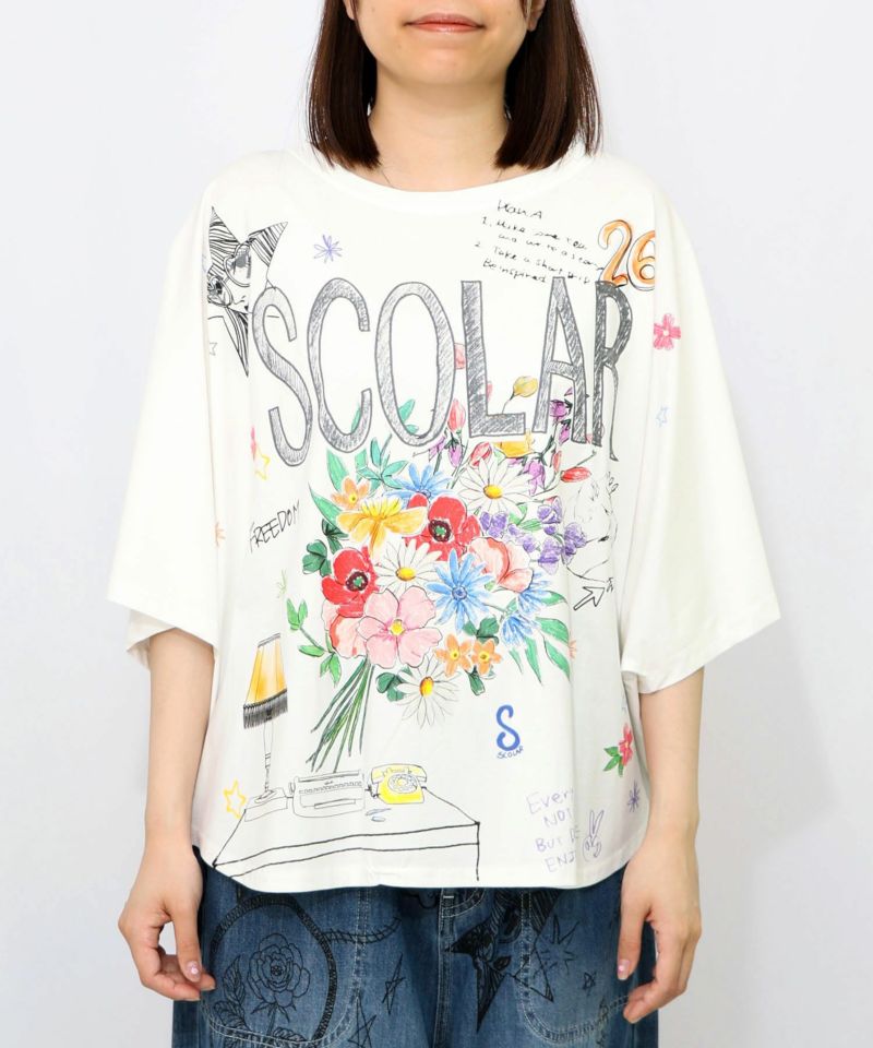 スカラーロゴ花束柄 接触冷感プルオーバー-8