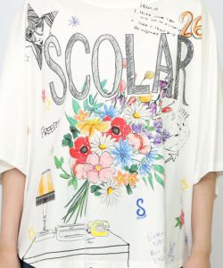 スカラーロゴ花束柄 接触冷感プルオーバー-11